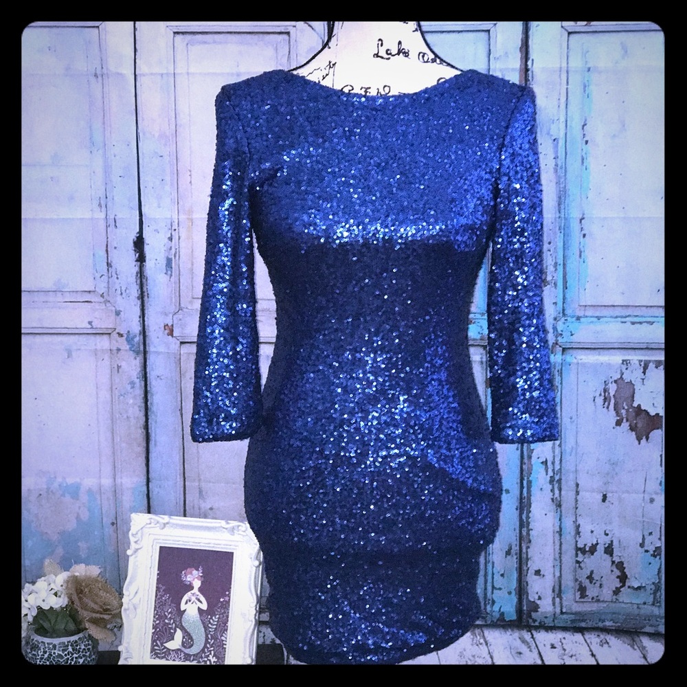 Colbolt blue sequin mini